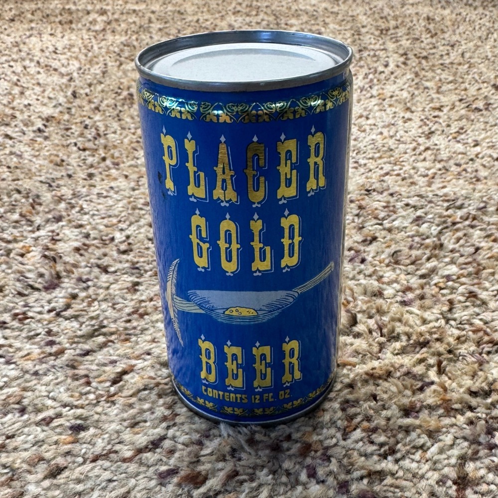 Vintage Placer Gold Beer 12oz Can Placer Brewing Co Auburn CA Steel Collectible